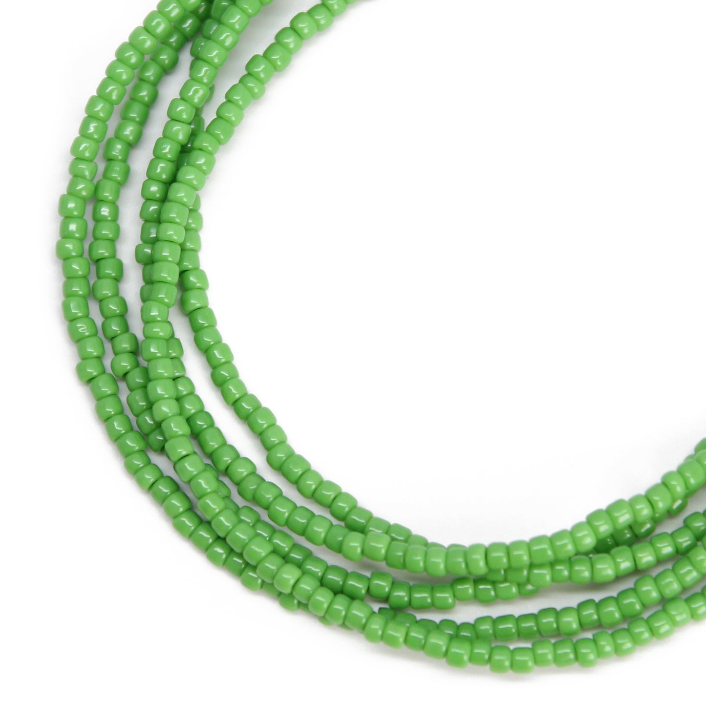 Mint Green Seed Bead Necklace, Thin 1.5mm Single Strand