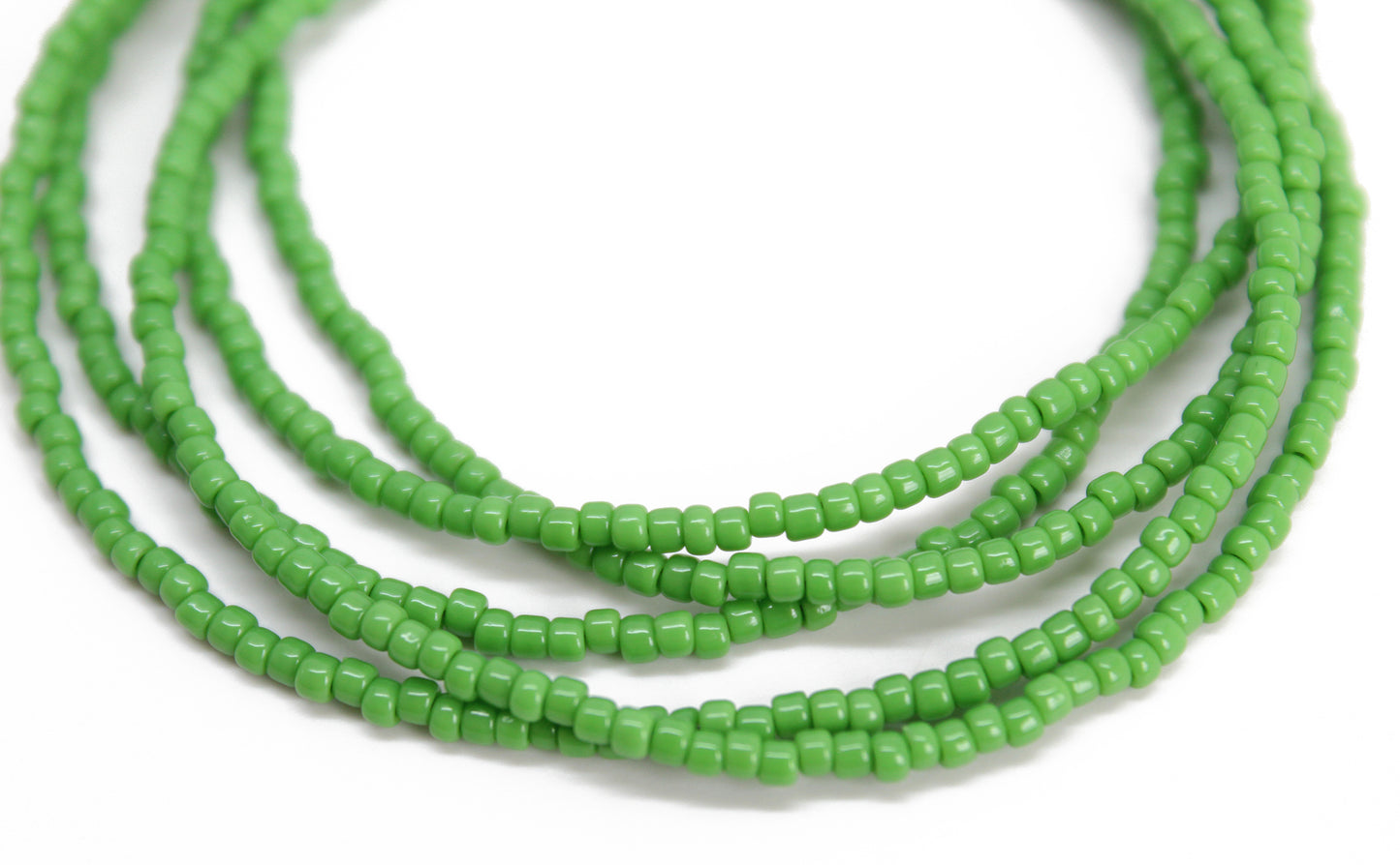 Mint Green Seed Bead Necklace, Thin 1.5mm Single Strand