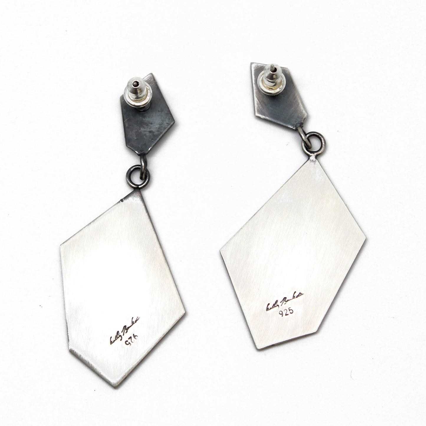 Modern Geometric Sterling Silver Dangle Earrings
