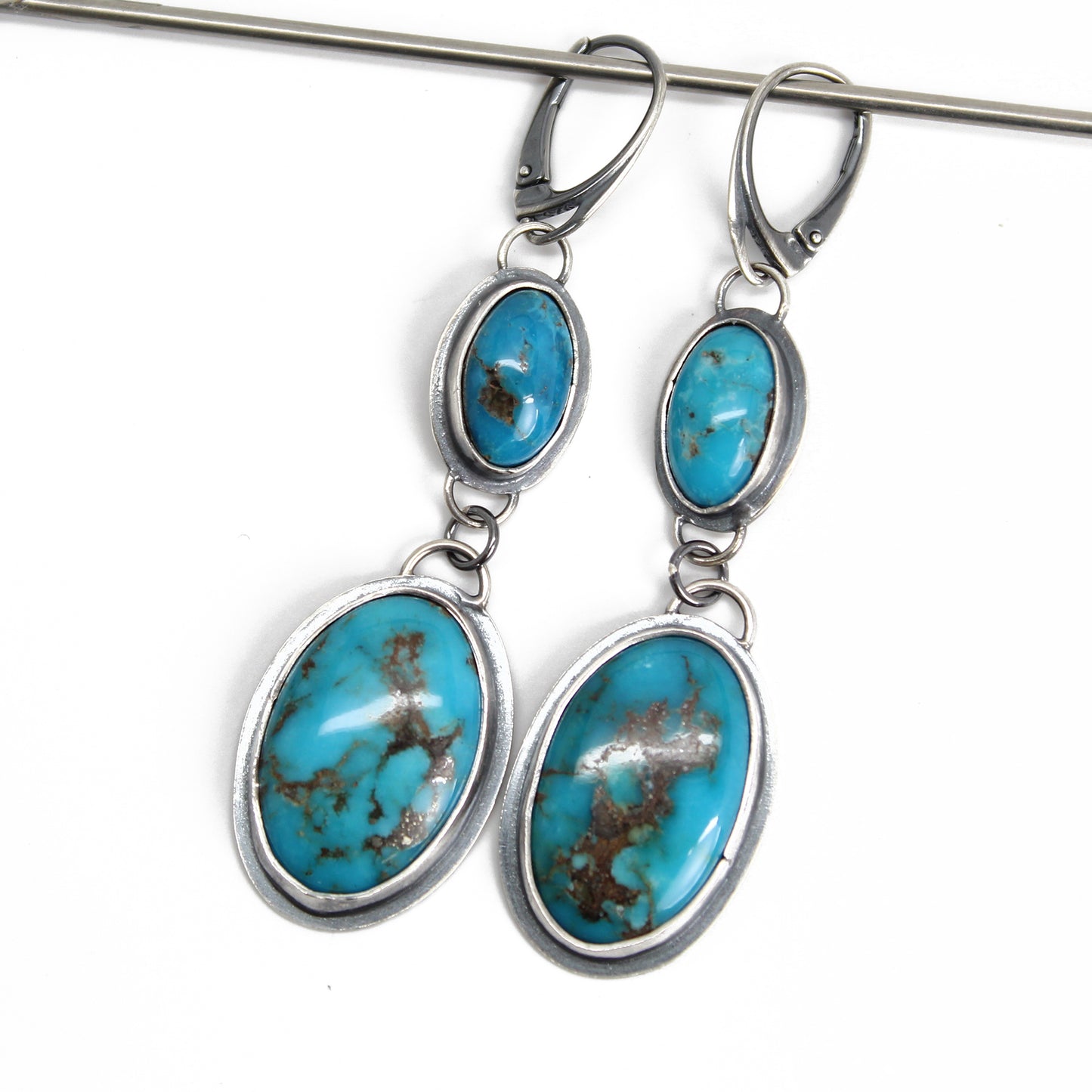 Blue Morenci Turquoise Dangle Earrings