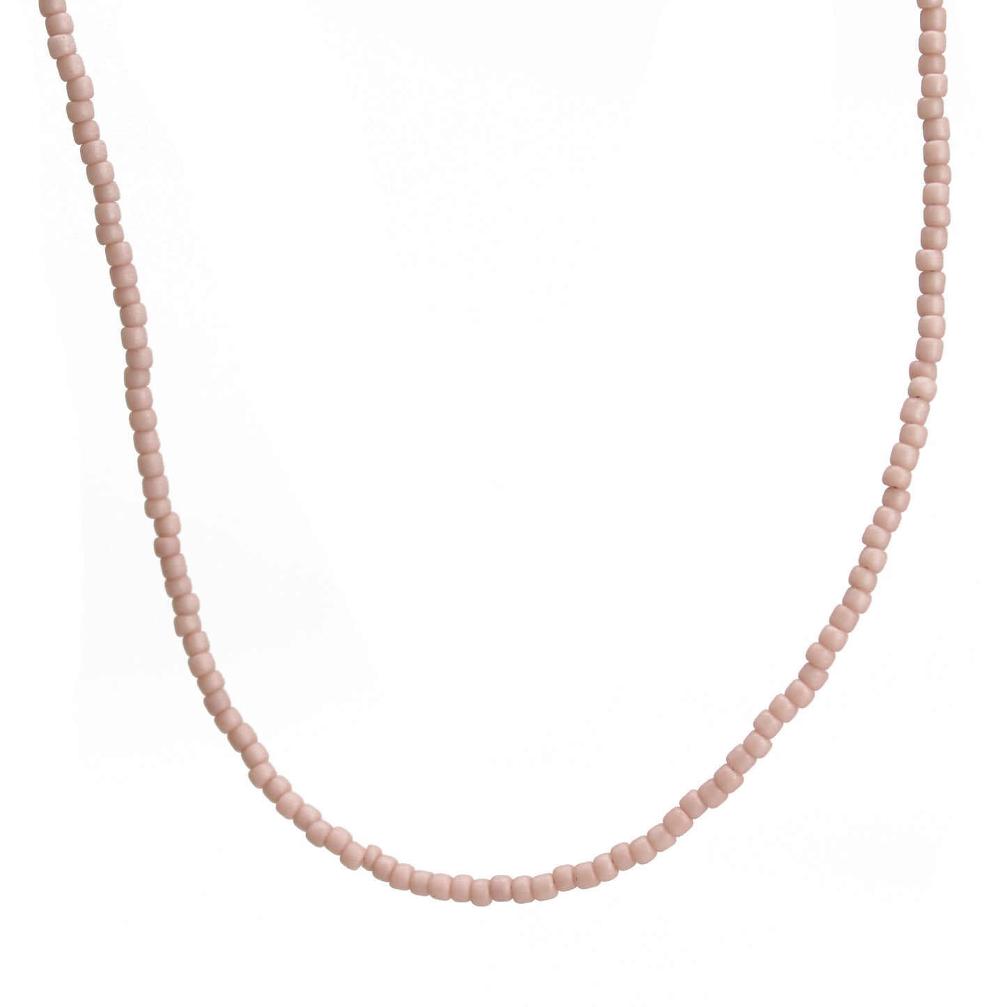 Pastel Pink Single Strand Seed Bead Necklace, Tiny 2.2mm Opaque Pale Pink Beaded Necklace, Made to Order Choker to Long Lengths