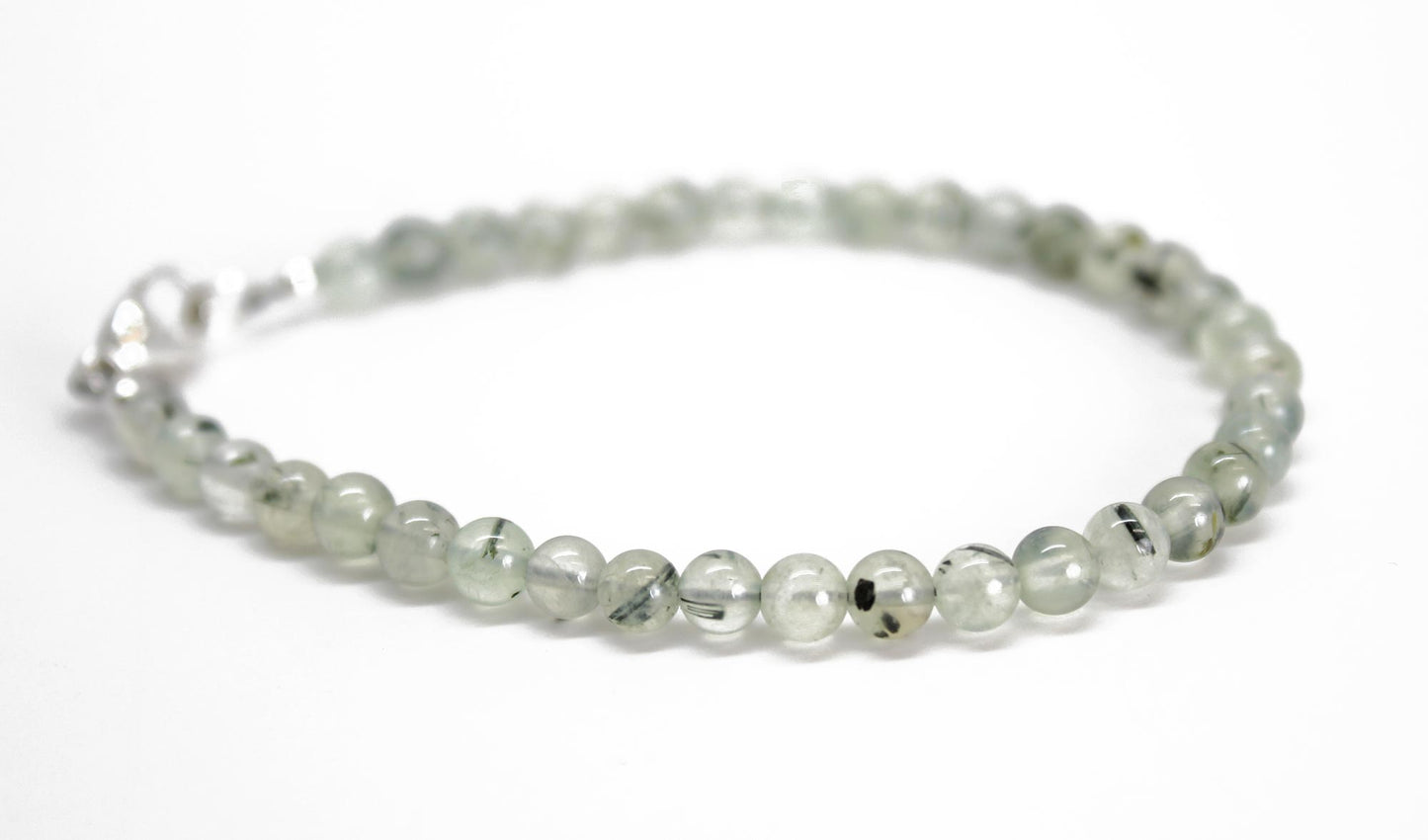4mm Prehnite Bracelet with Lobster Clasp