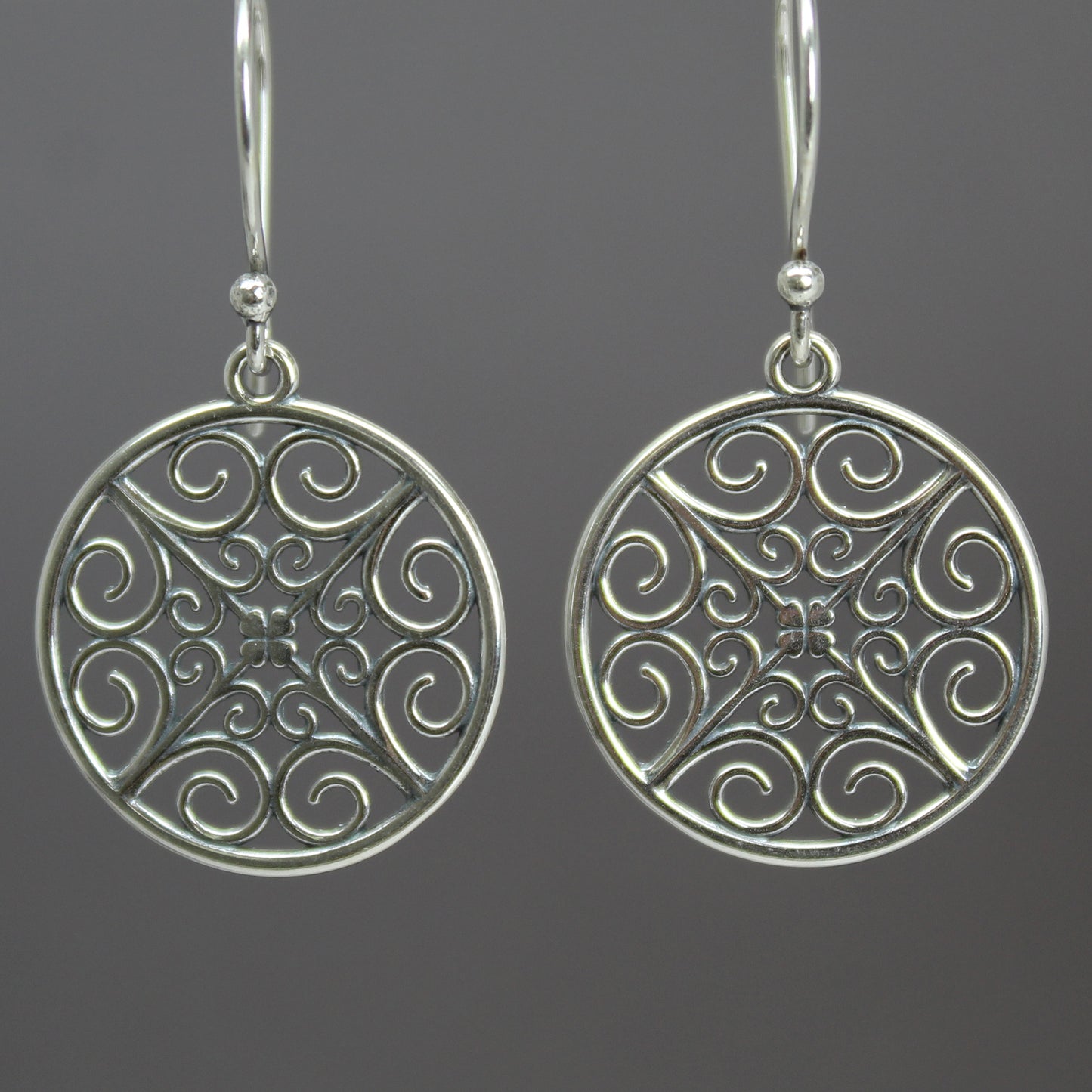 Round Sterling Silver Filigree Earrings