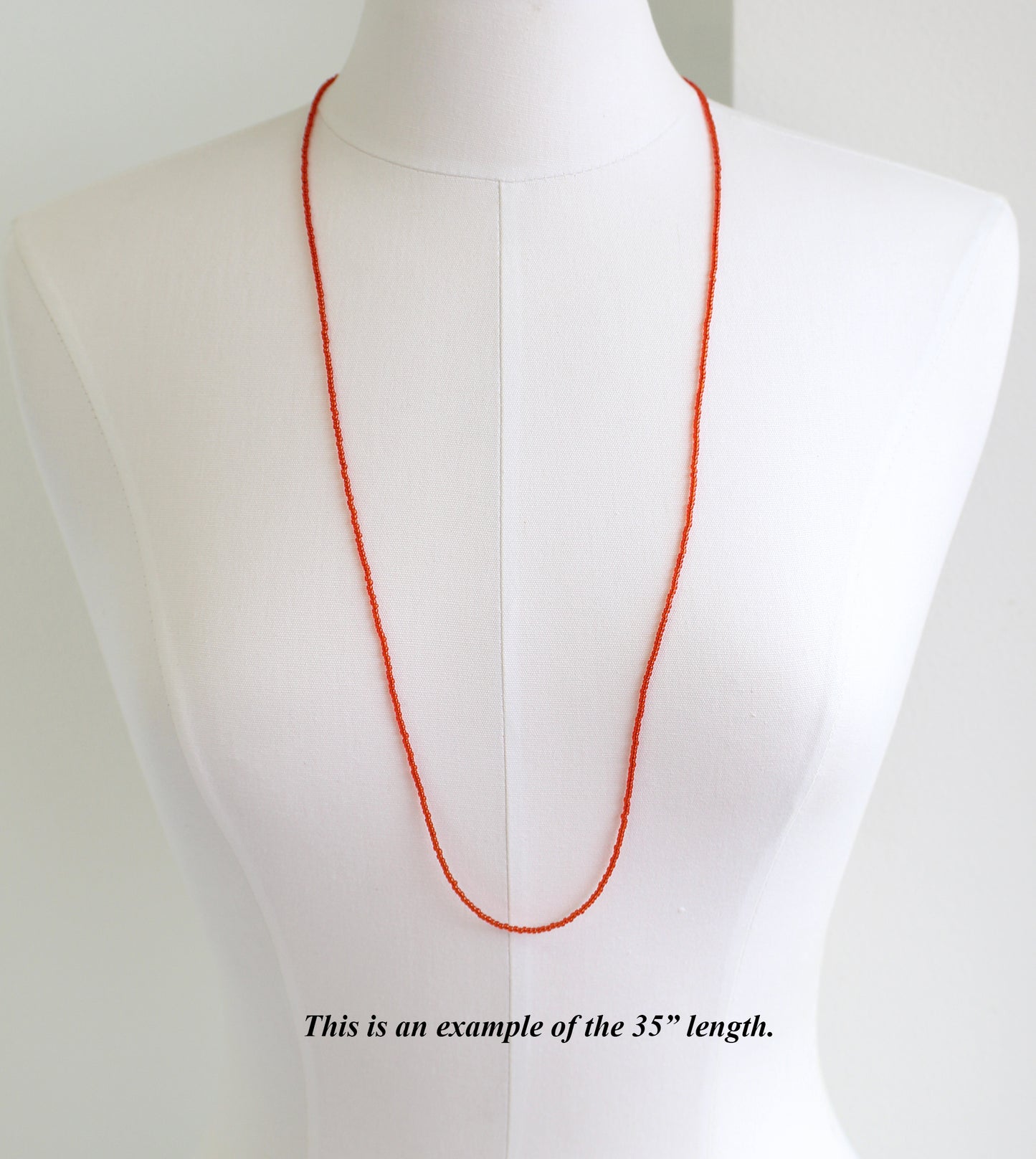 Ruby Red Seed Bead Necklace