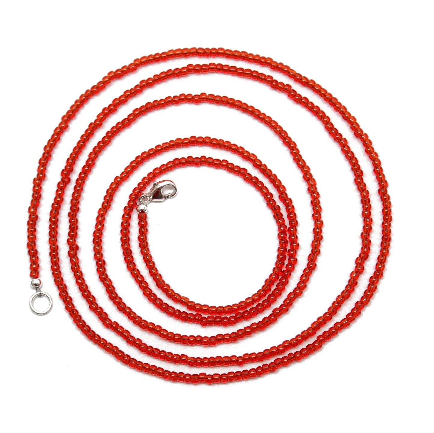 Ruby Red Seed Bead Necklace