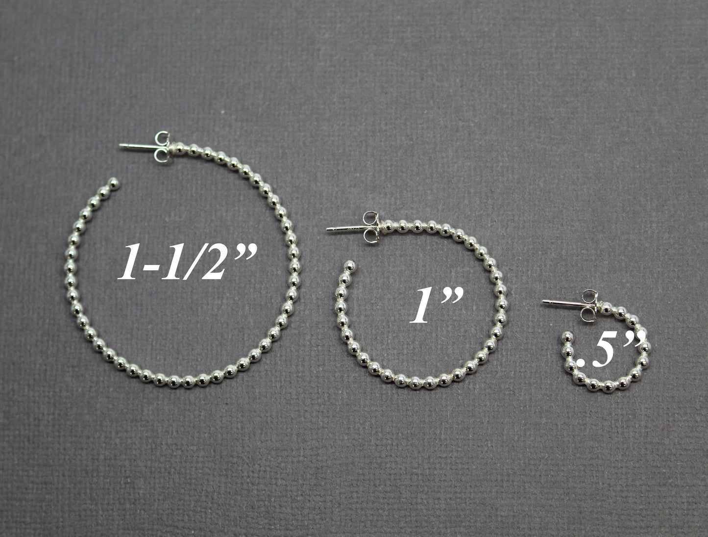 Sterling Silver Ball Wire Hoop Earrings
