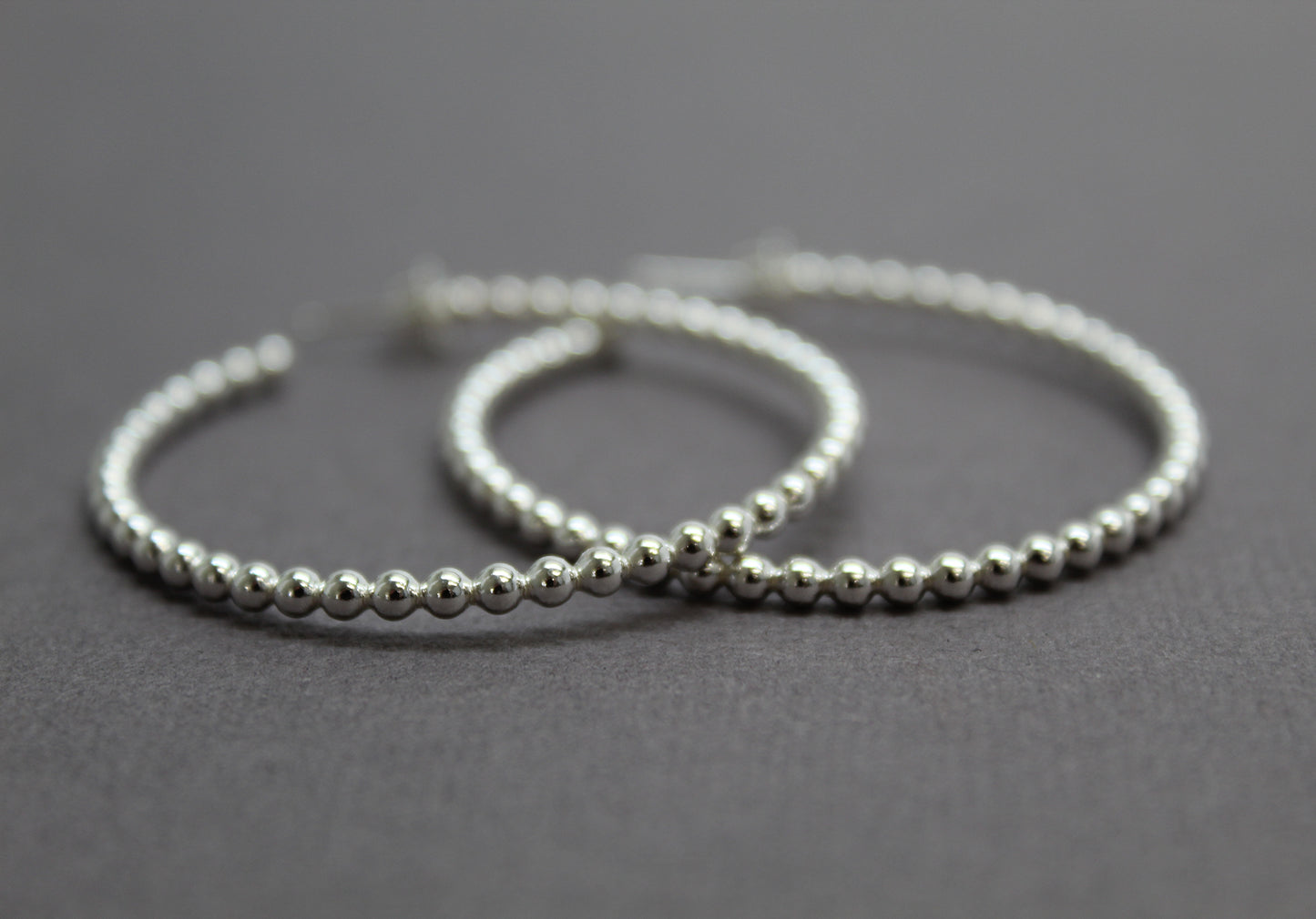 Sterling Silver Ball Wire Hoop Earrings