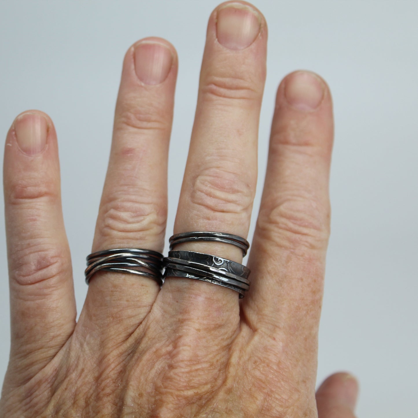 Sterling Silver Wire Wrapped Ring, Size 9