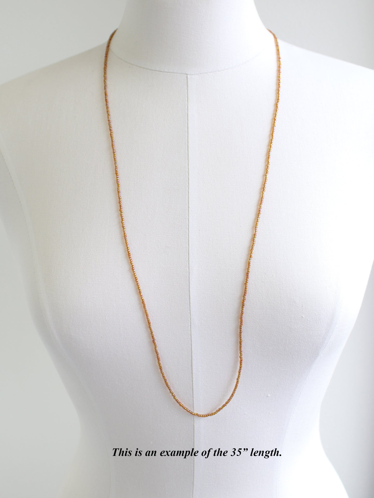 Rainbow Topaz Seed Bead Necklace, Single Strand