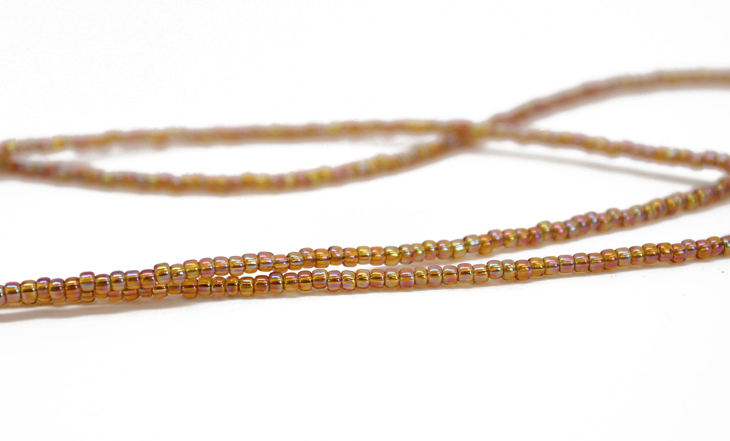 Rainbow Topaz Seed Bead Necklace, Single Strand