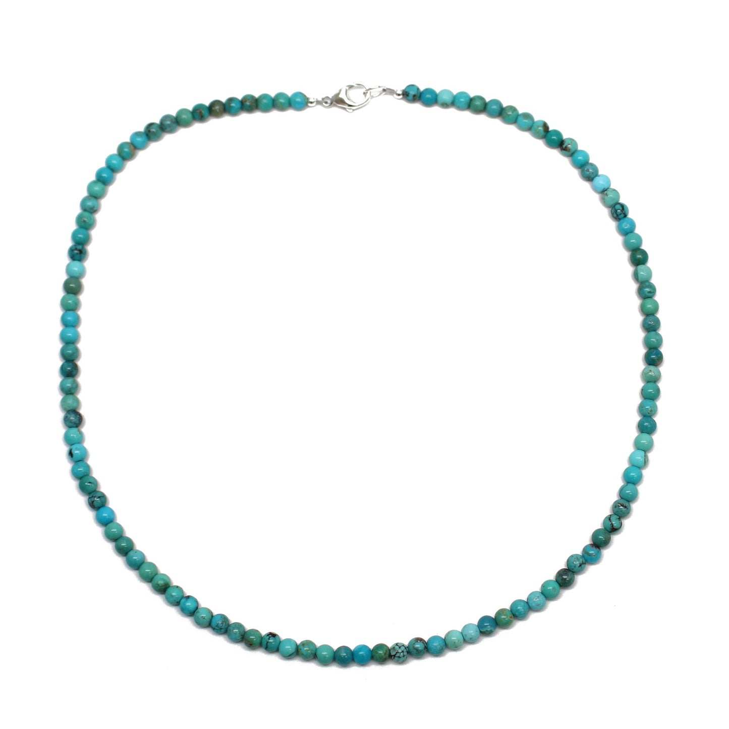 Genuine 4mm Hubei Turquoise Bead Necklace