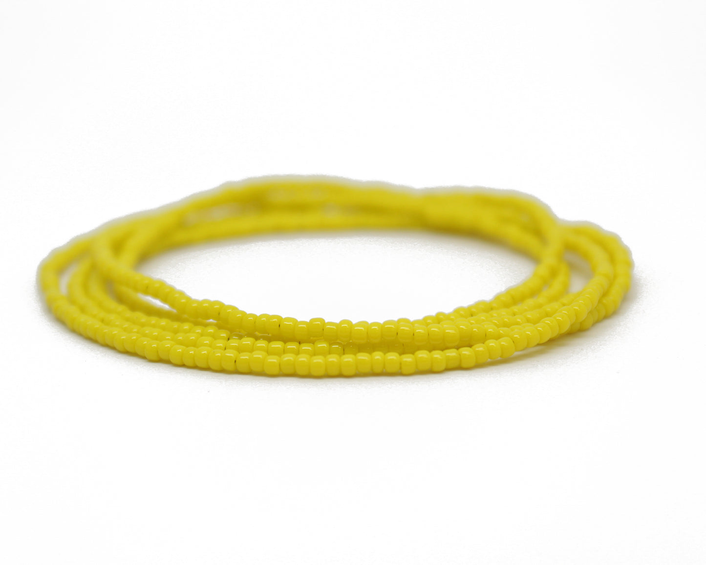 Yellow Single Strand Seed Bead Necklace, Tiny 2.2mm Opaque Dandelion Yellow Beaded Necklace, Made to Order Choker to Long Lengths