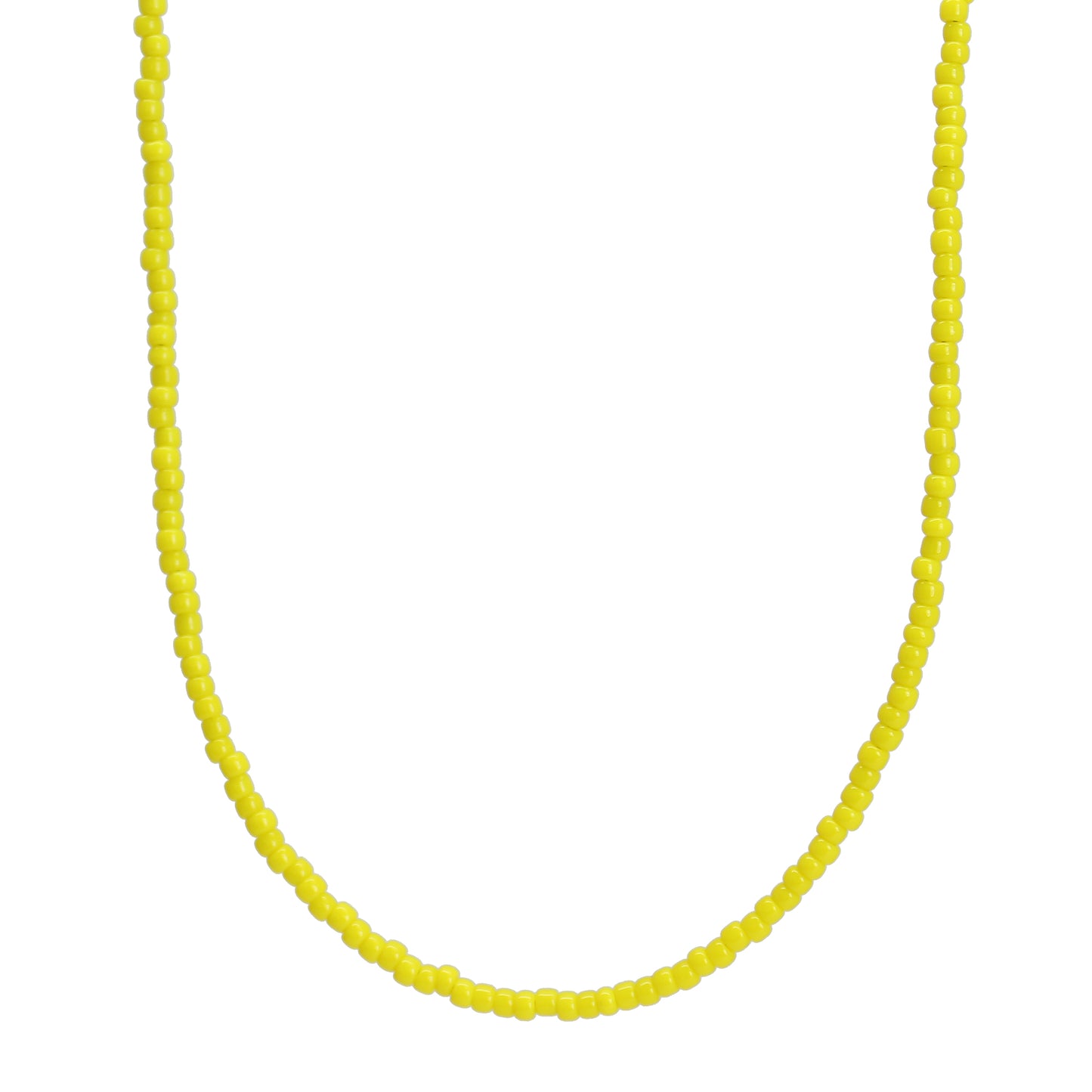 Yellow Single Strand Seed Bead Necklace, Tiny 2.2mm Opaque Dandelion Yellow Beaded Necklace, Made to Order Choker to Long Lengths