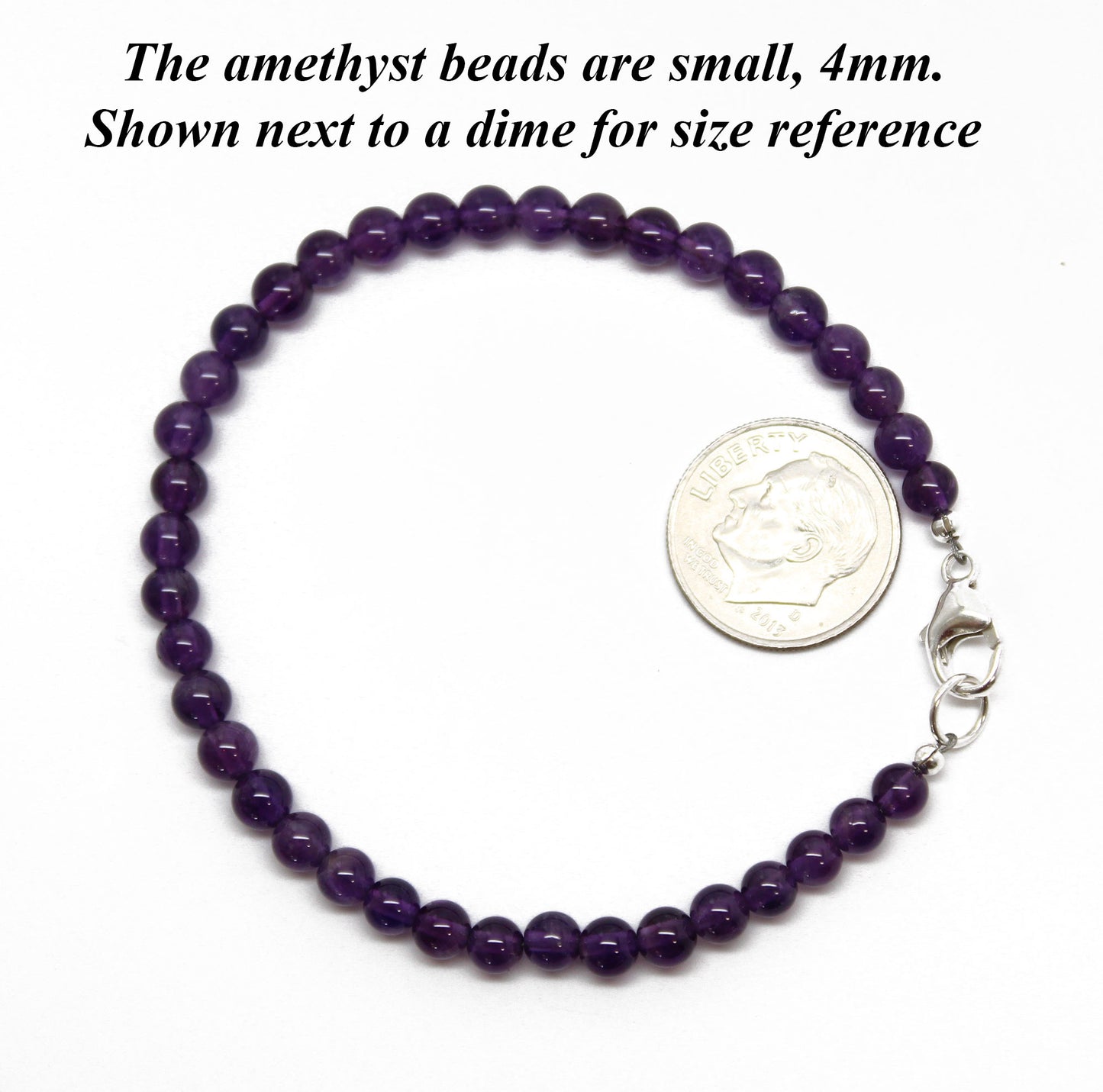 Simple Amethyst Bead Bracelet