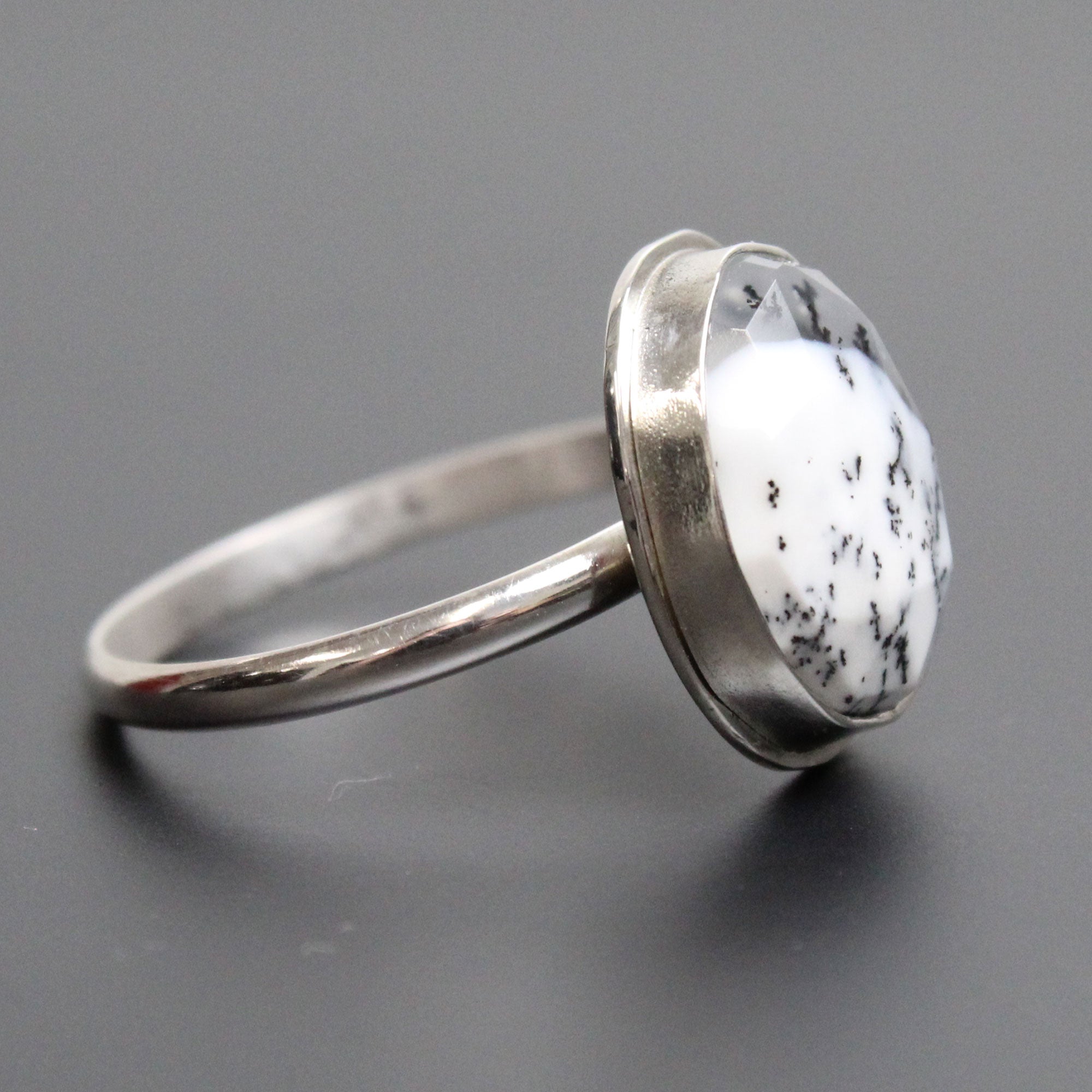 Dendritic Opal Ring, Size 8.5 , Genuine Dendritic Opal, order Sterling Silver, USA