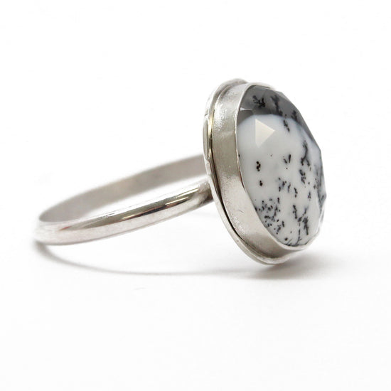 Dendritic Opal Ring in Sterling Silver, 8.75 US