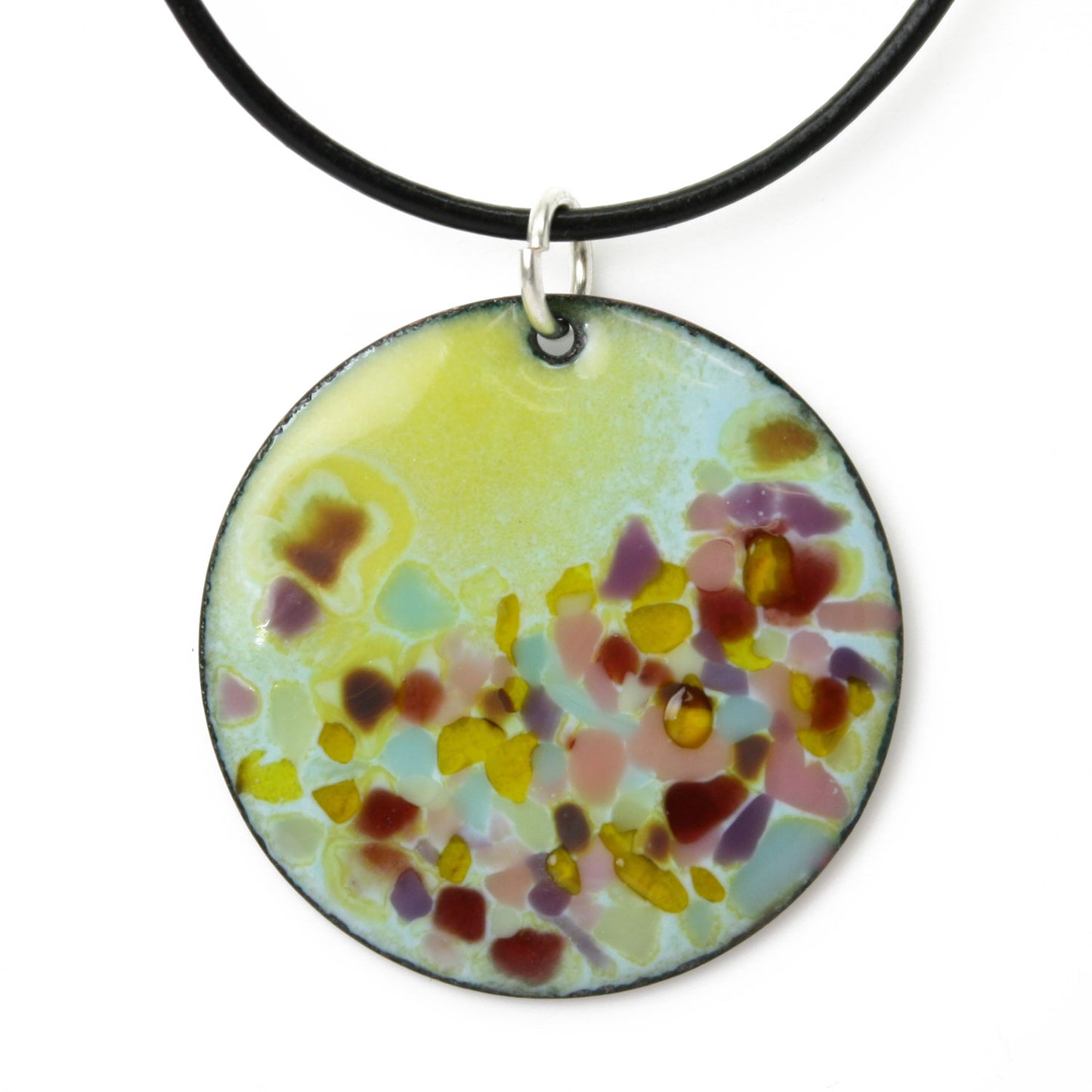 Green and Pink Enamel Pendant