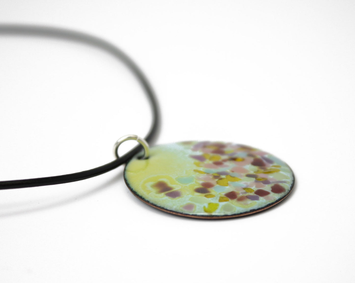 Green and Pink Enamel Pendant