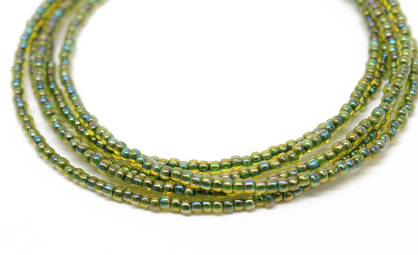 Jonquil Green Seed Bead Necklace