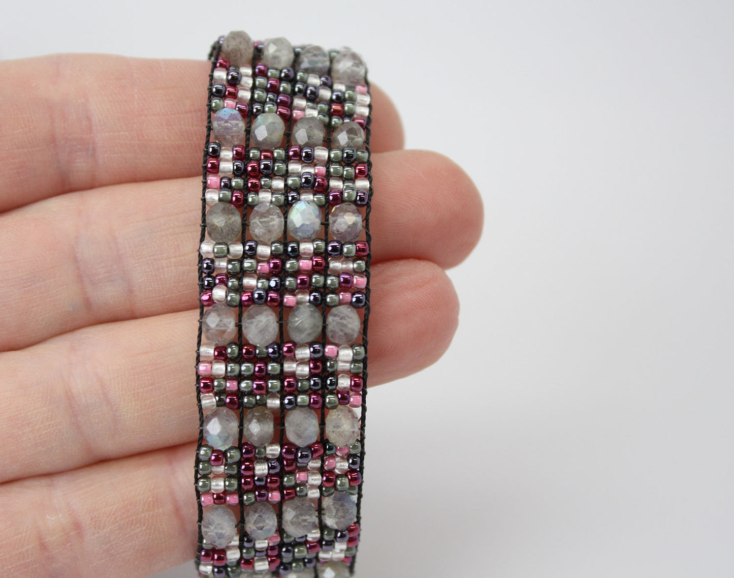 Artisan Made Labradorite and Seed Bead Bracelet