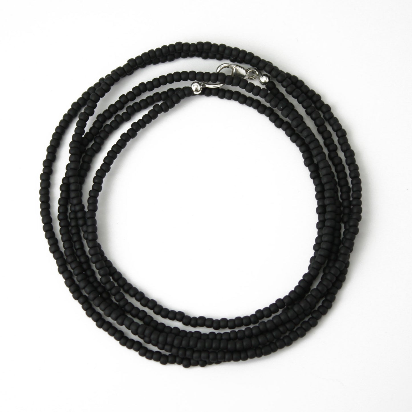 Matte Black Seed Bead Necklace