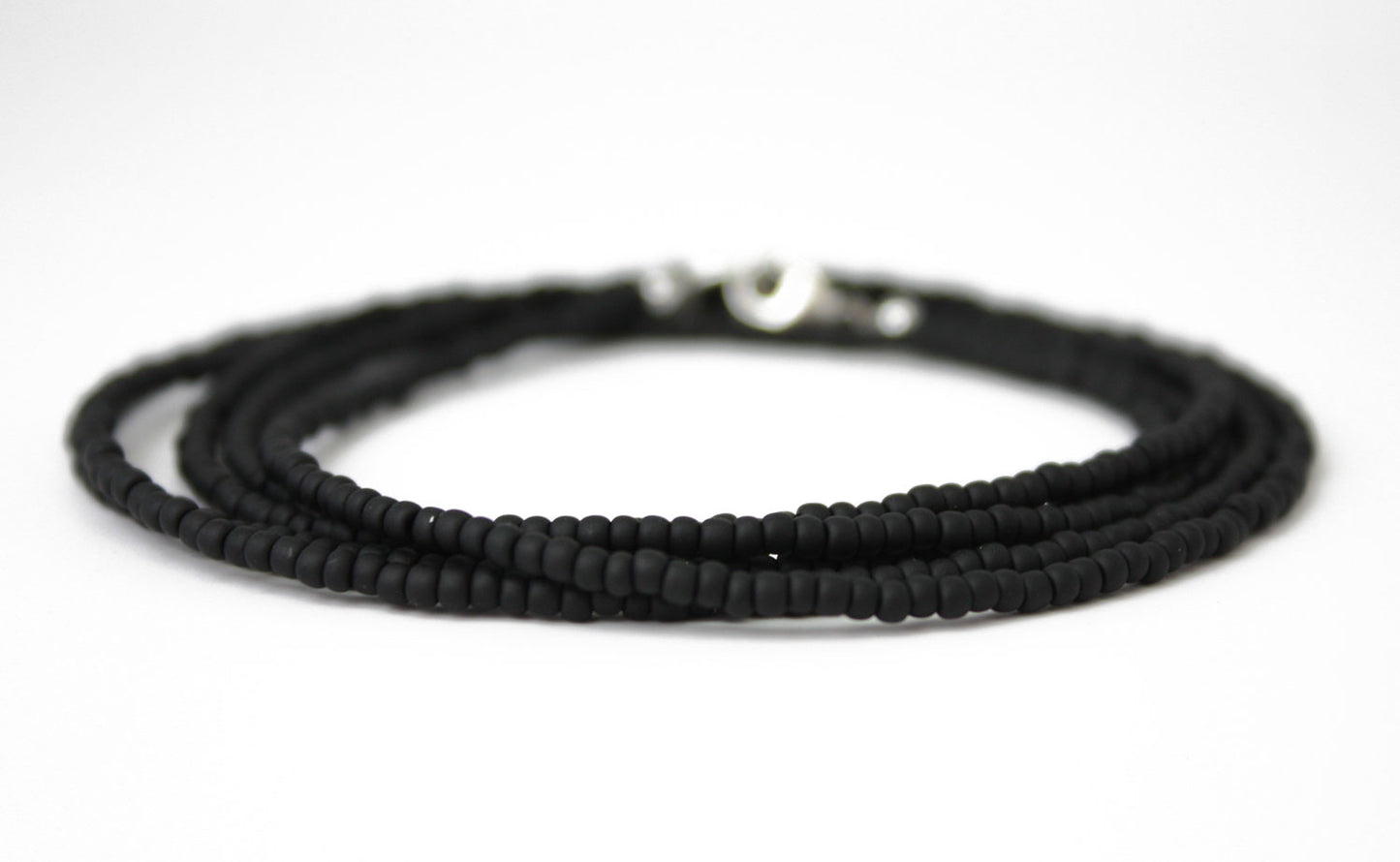 Matte Black Seed Bead Necklace