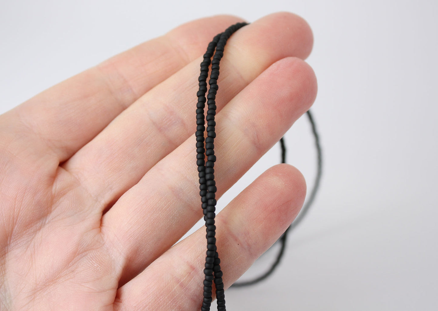 Matte Black Seed Bead Necklace
