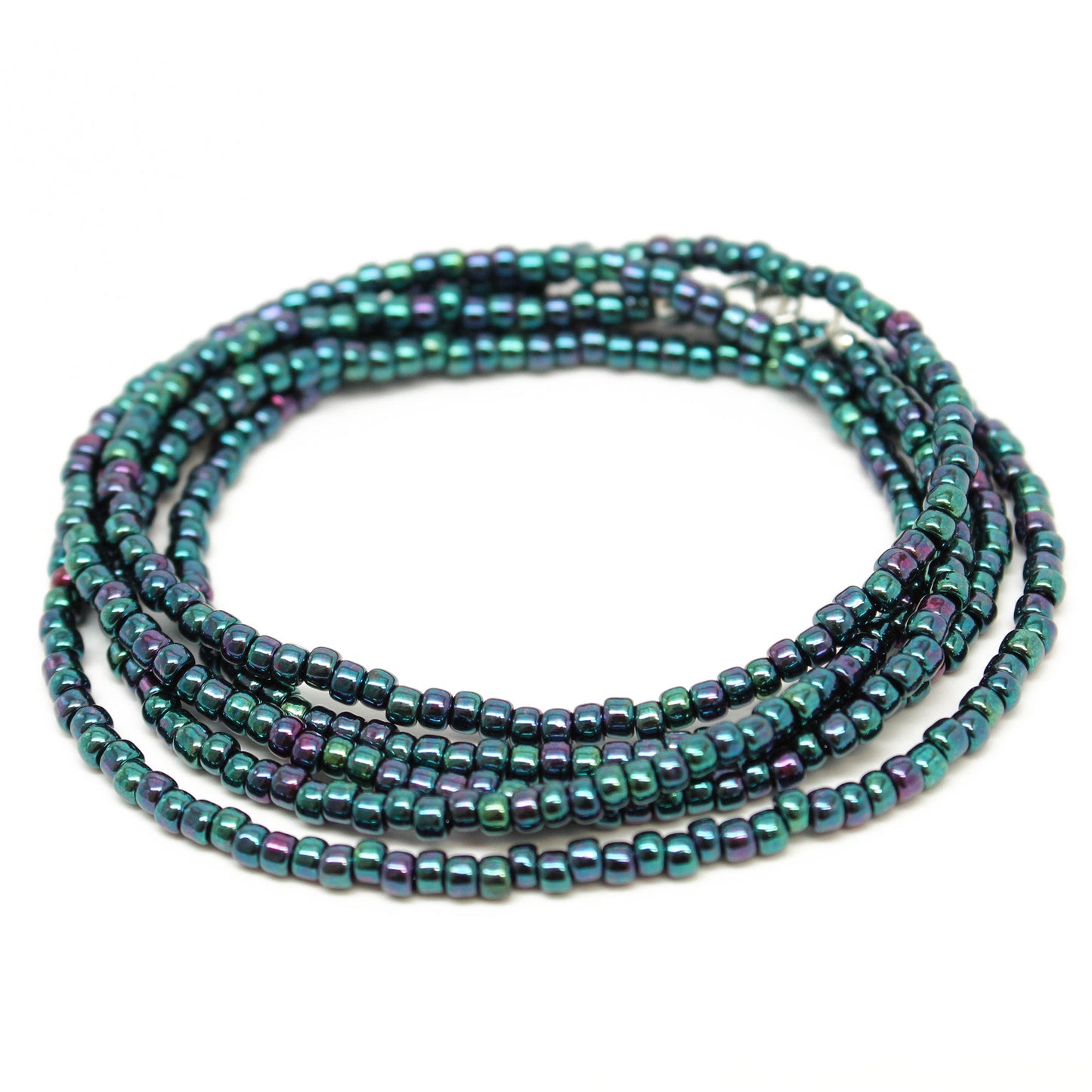 Metallic Blue-Single Strand Necklace