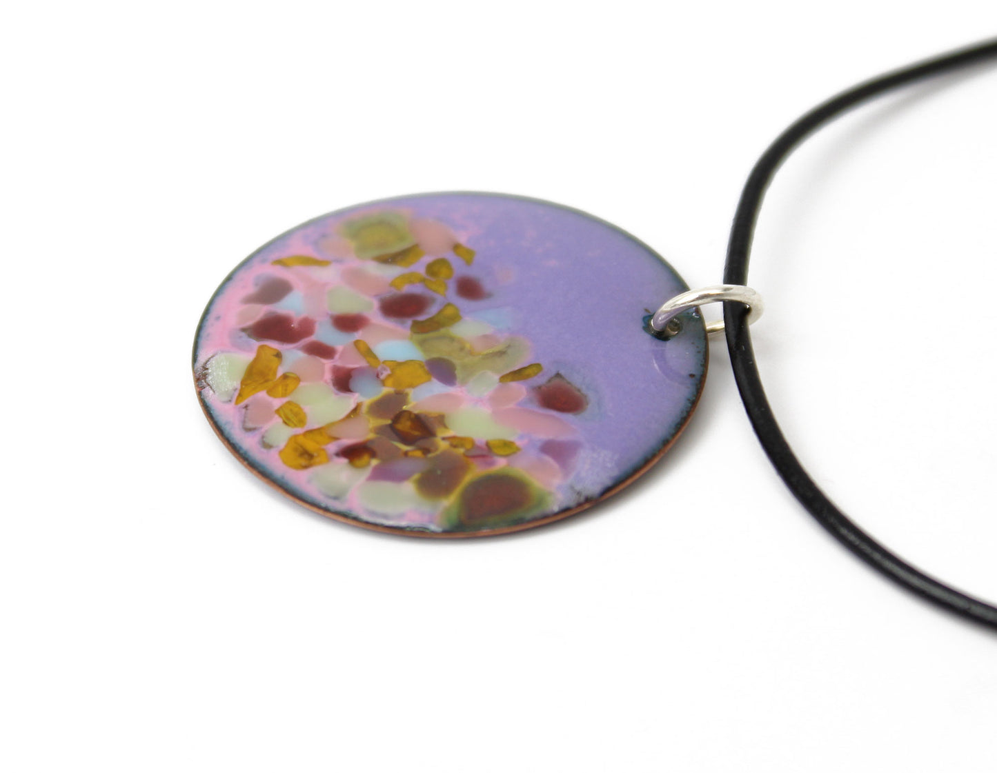 Purple and Pink Enamel Pendant
