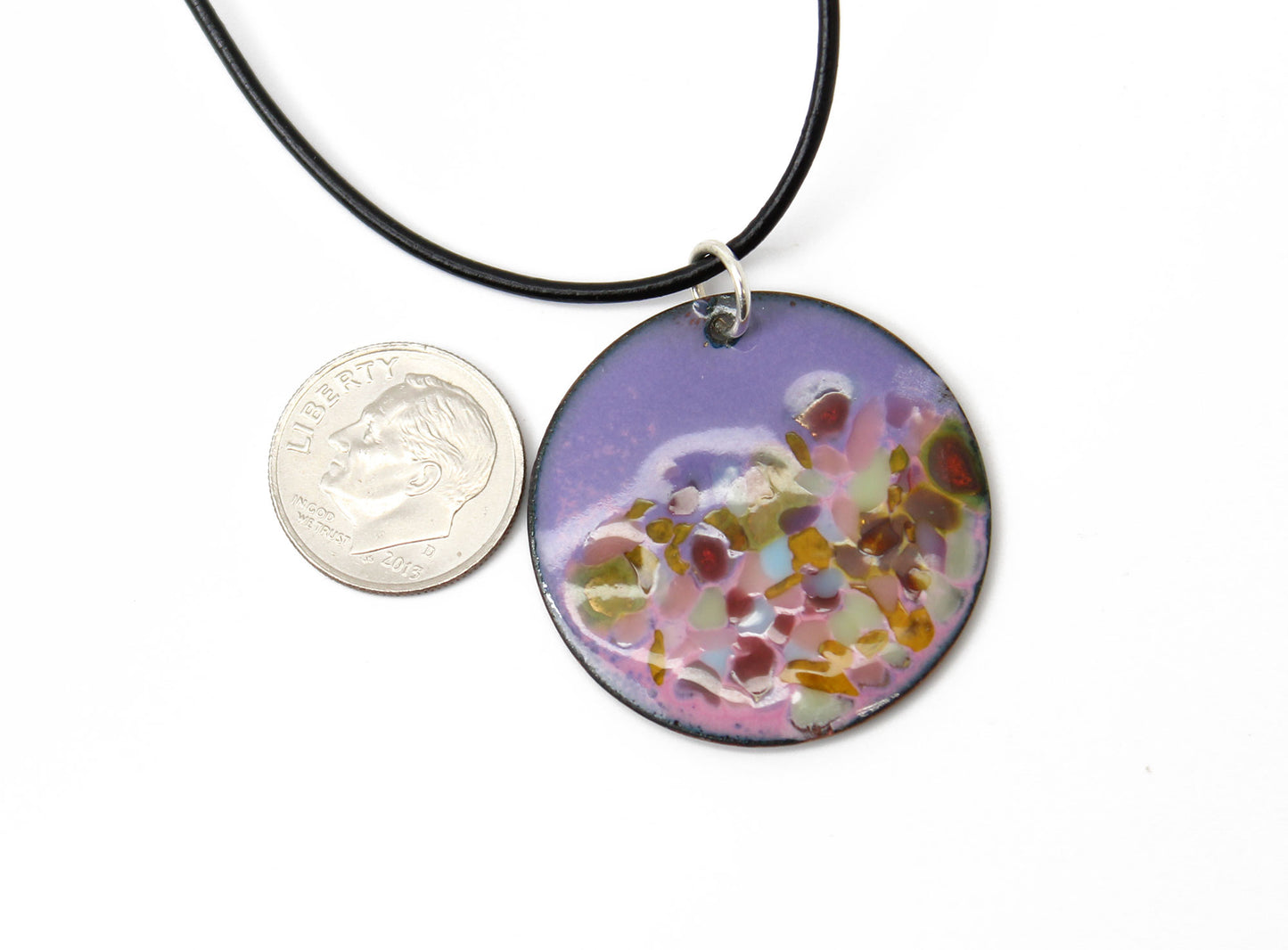 Purple and Pink Enamel Pendant