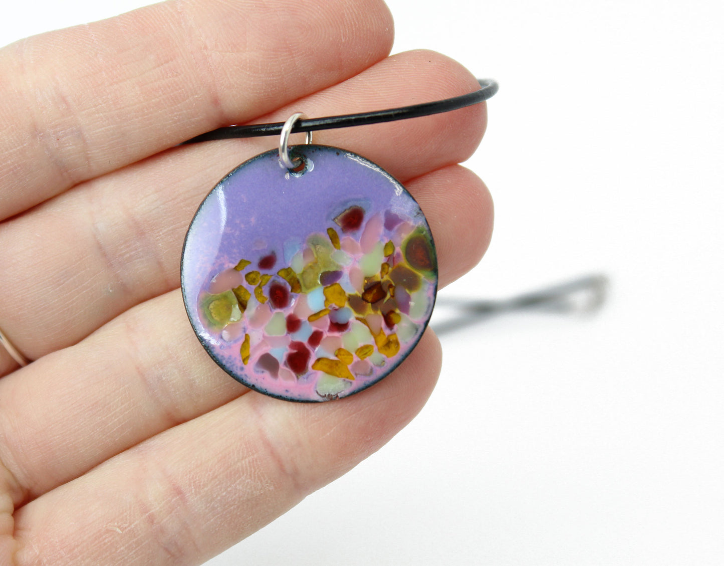 Handmade Purple and Pink Enamel Pendant