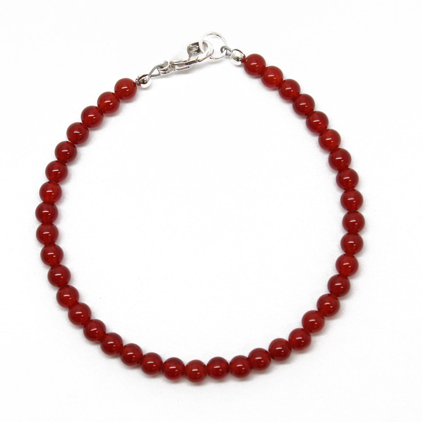 4mm Red Carnelian Bead Bracelet