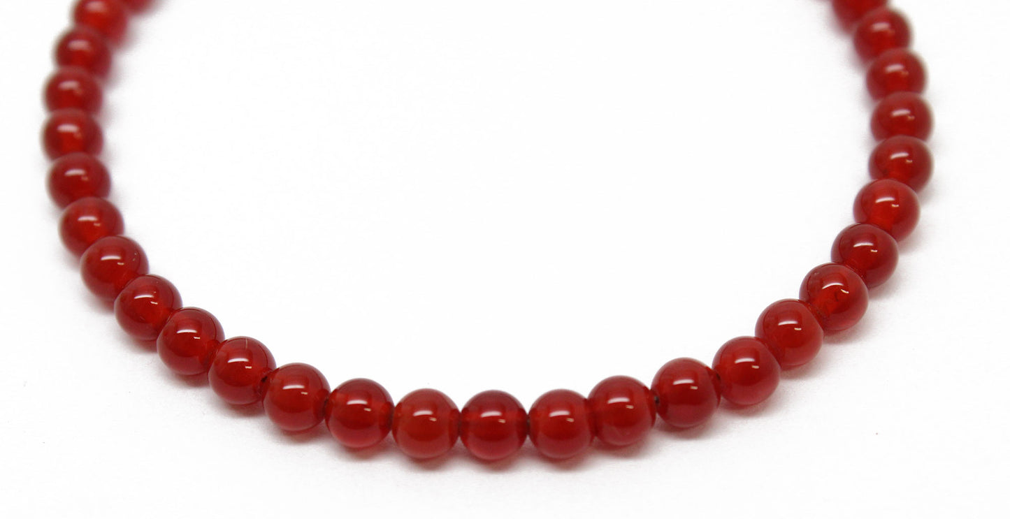 Red Carnelian Bead Bracelet