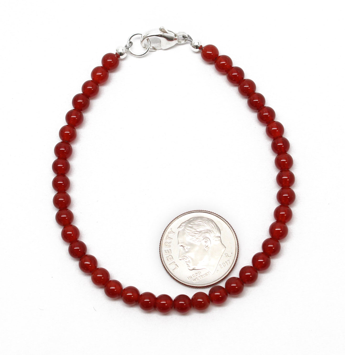 Red Carnelian Bead Bracelet