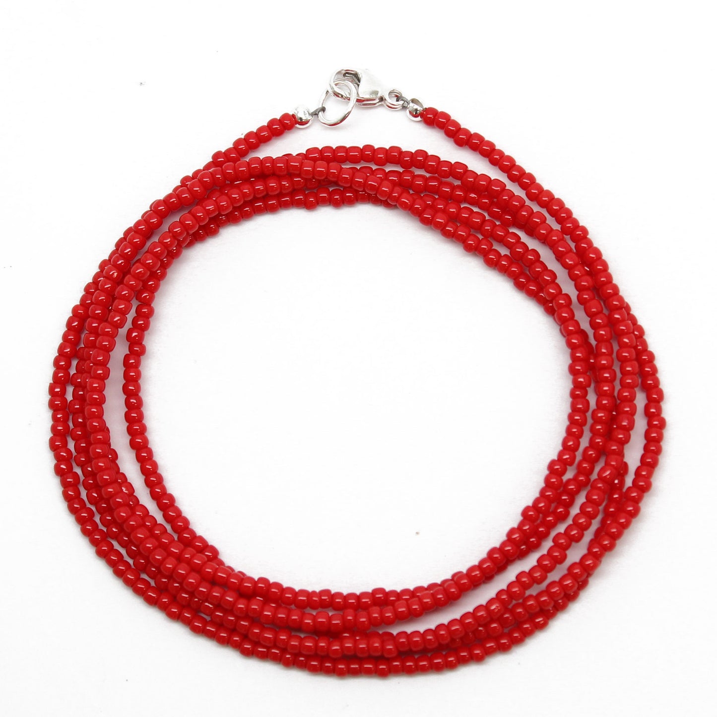 Red Seed Bead Necklace