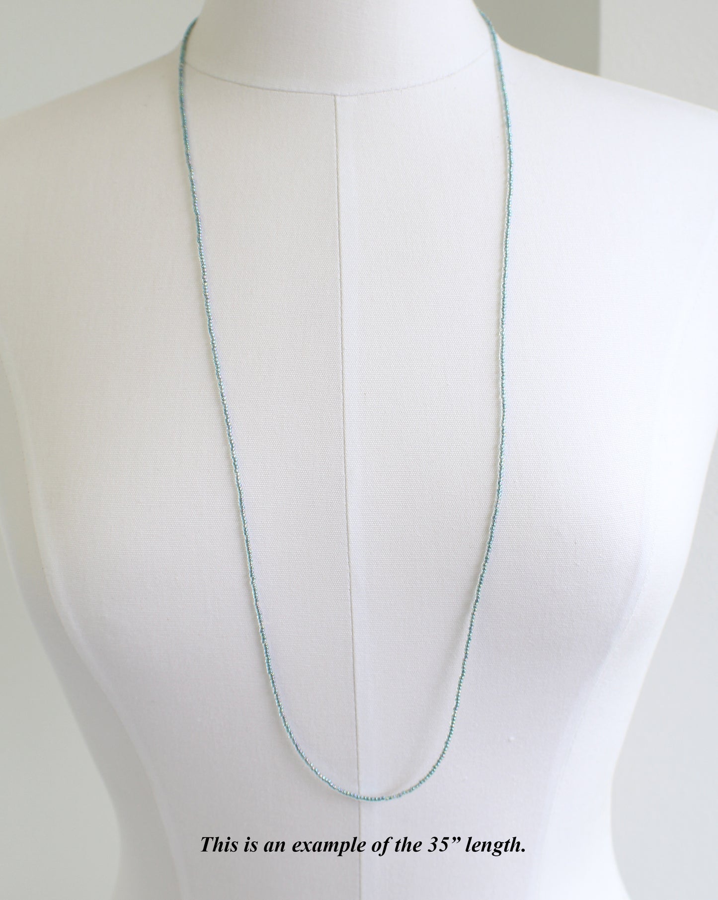 Blue Green Seed Bead Necklace