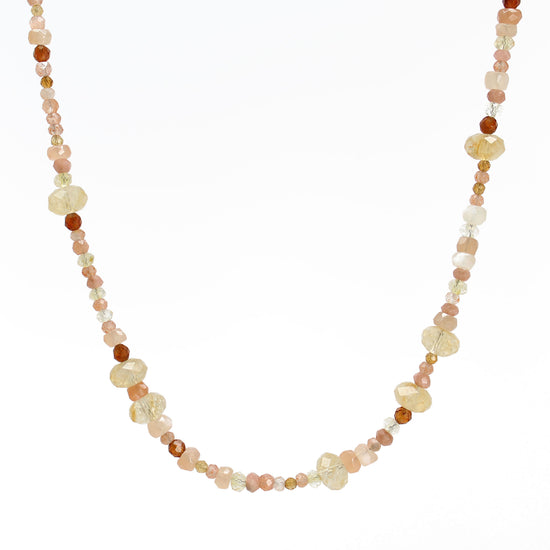 Semi Precious Gemstone Necklace with Citrine, Sunstone, Tourmaline