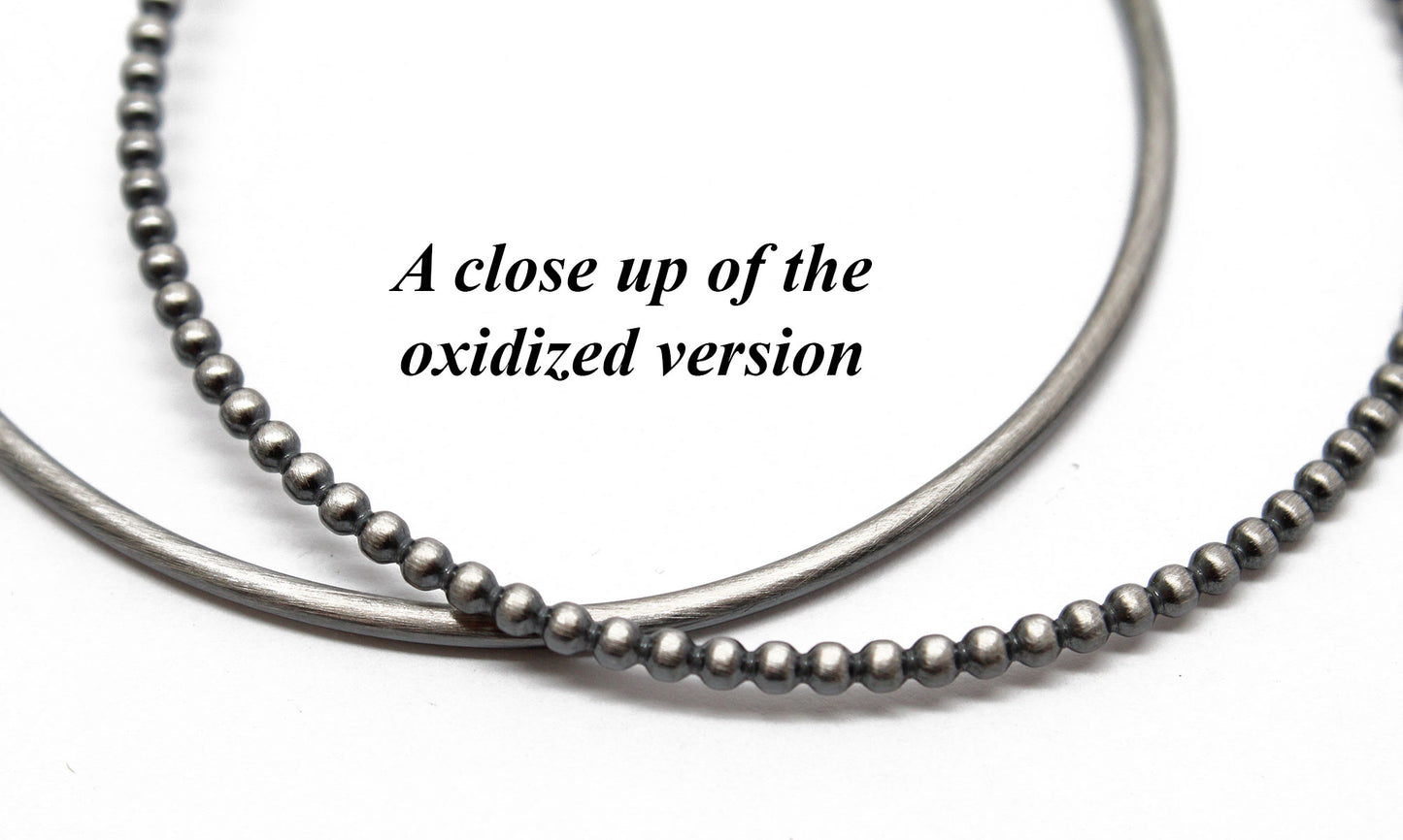 Oxidized Sterling Silver Bangle Set