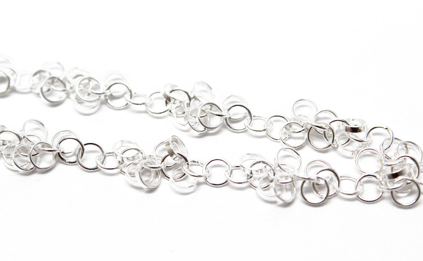 Sterling Silver Chain Bracelet with alternating extra links.
