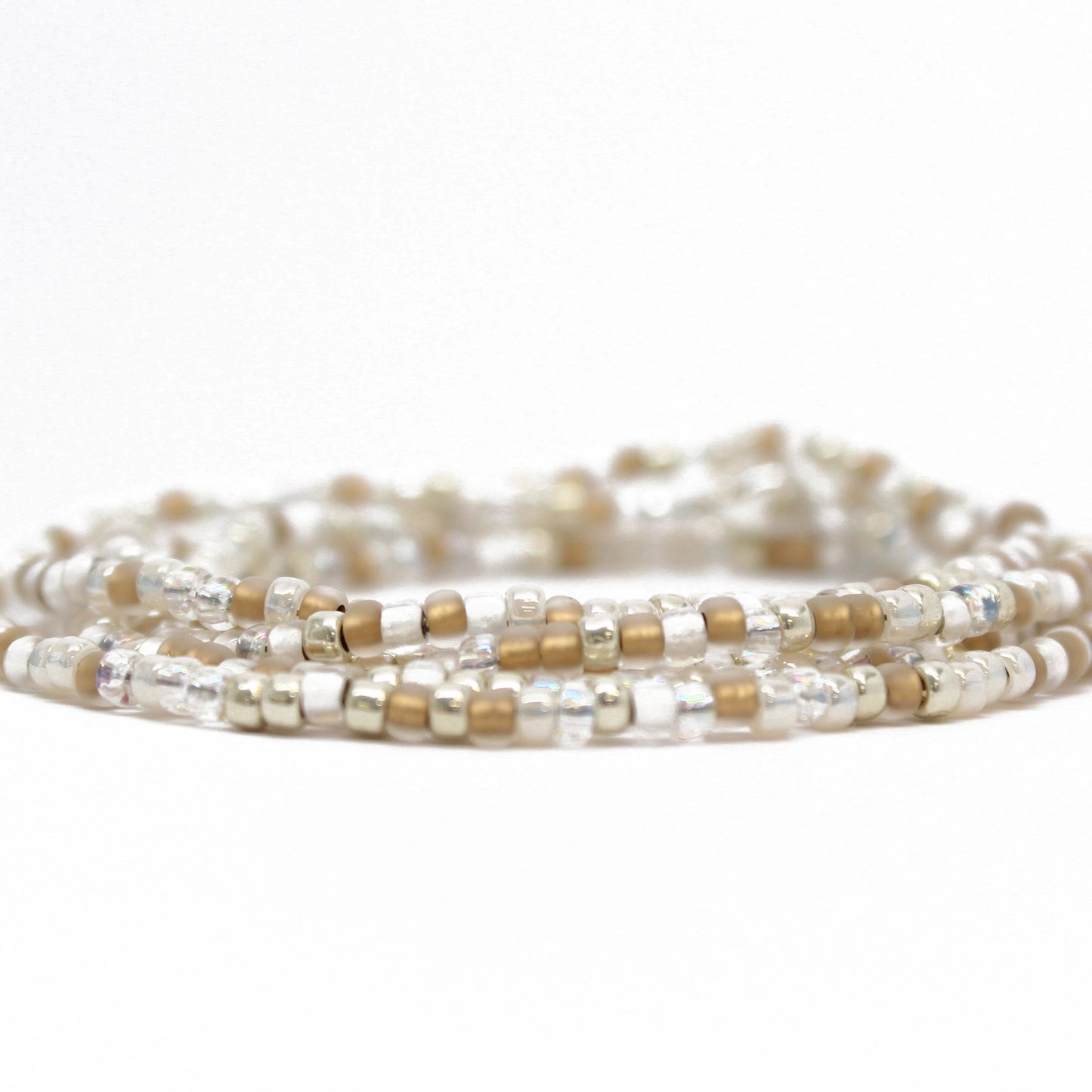 Gold and Silver Seed Bead Necklace
