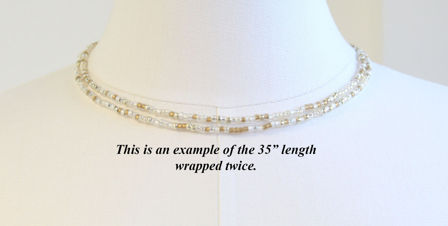 Gold and Silver Seed Bead Choker