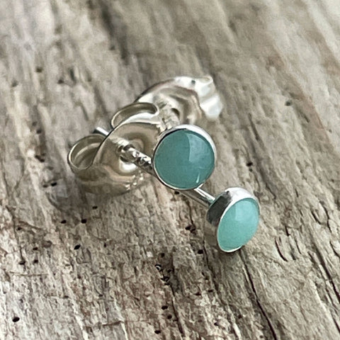 Tiny Amazonite Stud Earrings