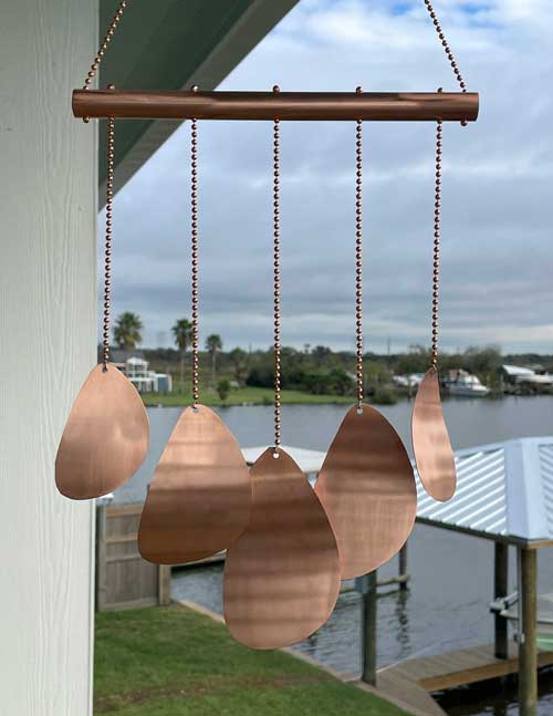 Handmade Copper Pebbles Wind Chime: A Coastal Chic Addition to Your Beach House