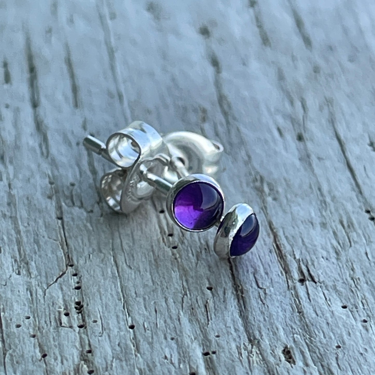 3mm Amethyst Stud Earrings