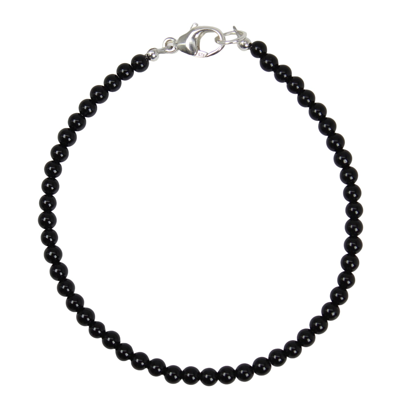 3mm Black Onyx Bead Bracelet