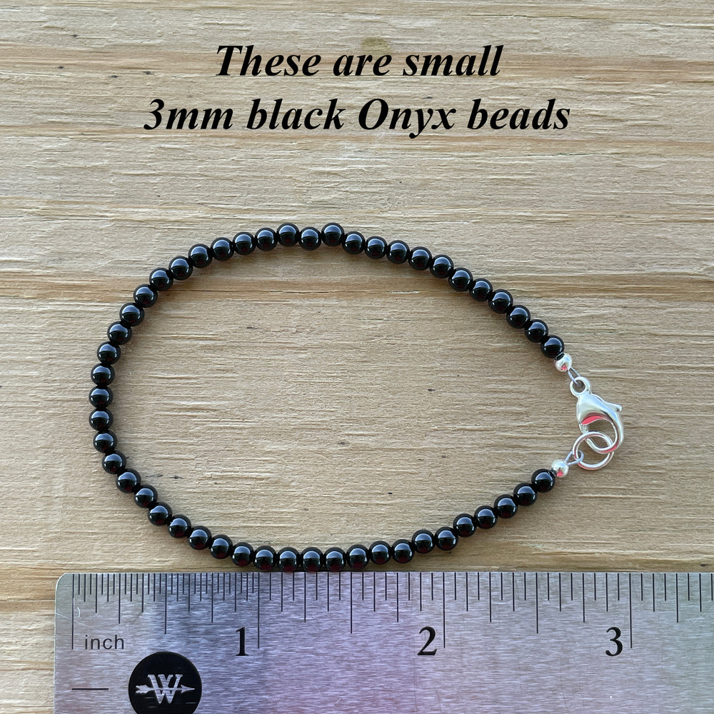 
                      
                        3mm Black Onyx Bead Bracelet
                      
                    