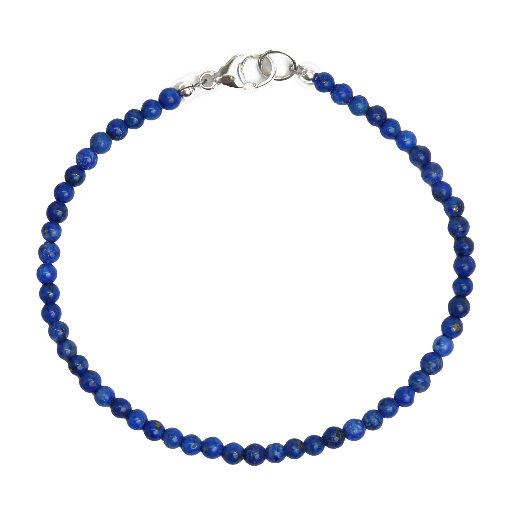 Popular Blue Sterling Silver 3mm Bracelet