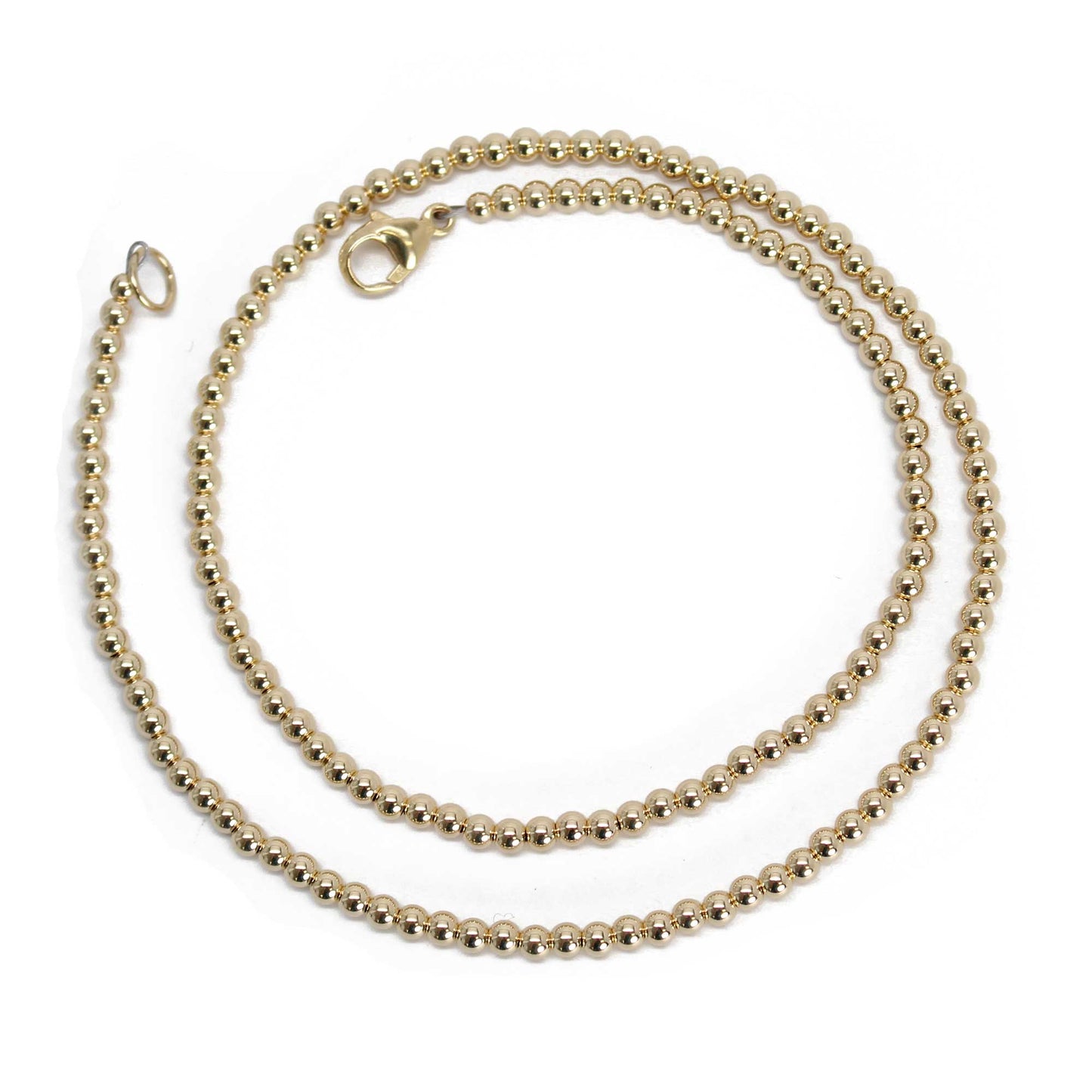 3mm Gold Filled Bead Necklace