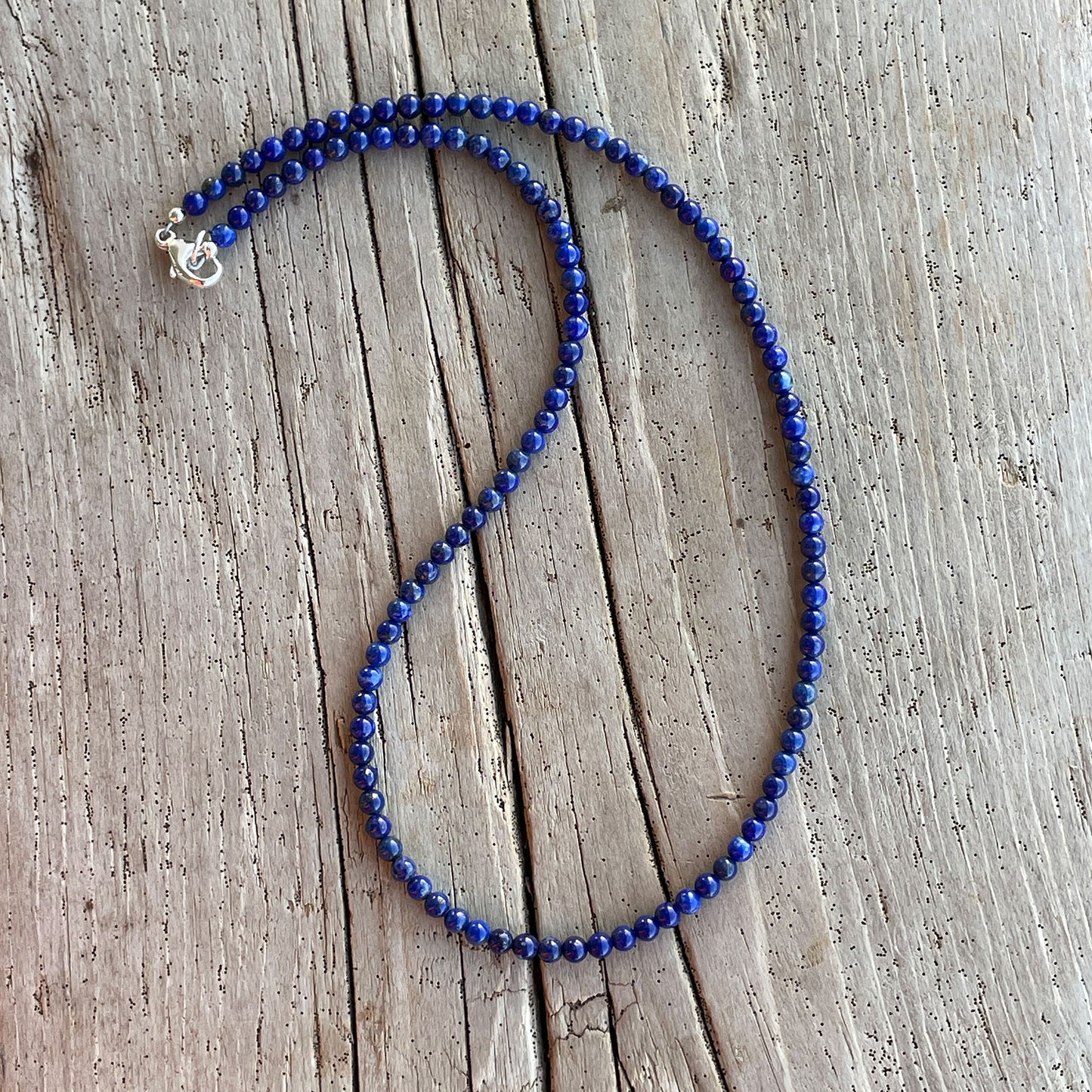 3mm Lapis Lazuli Bead Necklace