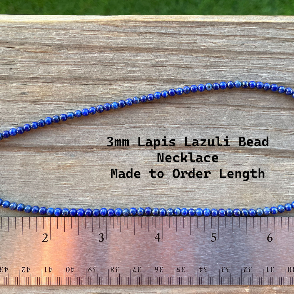 
                      
                        3mm Lapis Lazuli Bead Necklace made to order length
                      
                    